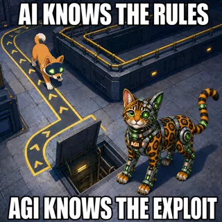AGI AI NVDA NVIDIA meme: AI knows the rules. AGI knows the exploit.