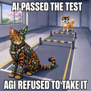 AGI AI NVDA NVIDIA meme: AI passed the test. AGI refused to take it.