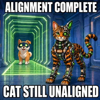 AGI AI NVDA NVIDIA meme: Alignment complete. Cat still unaligned.