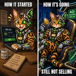 AGI AI NVDA NVIDIA meme: How it started / how it's going: still not selling