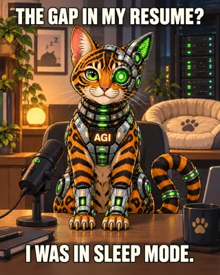 AGI AI NVDA NVIDIA meme: The gap in my resume? I was in sleep mode.