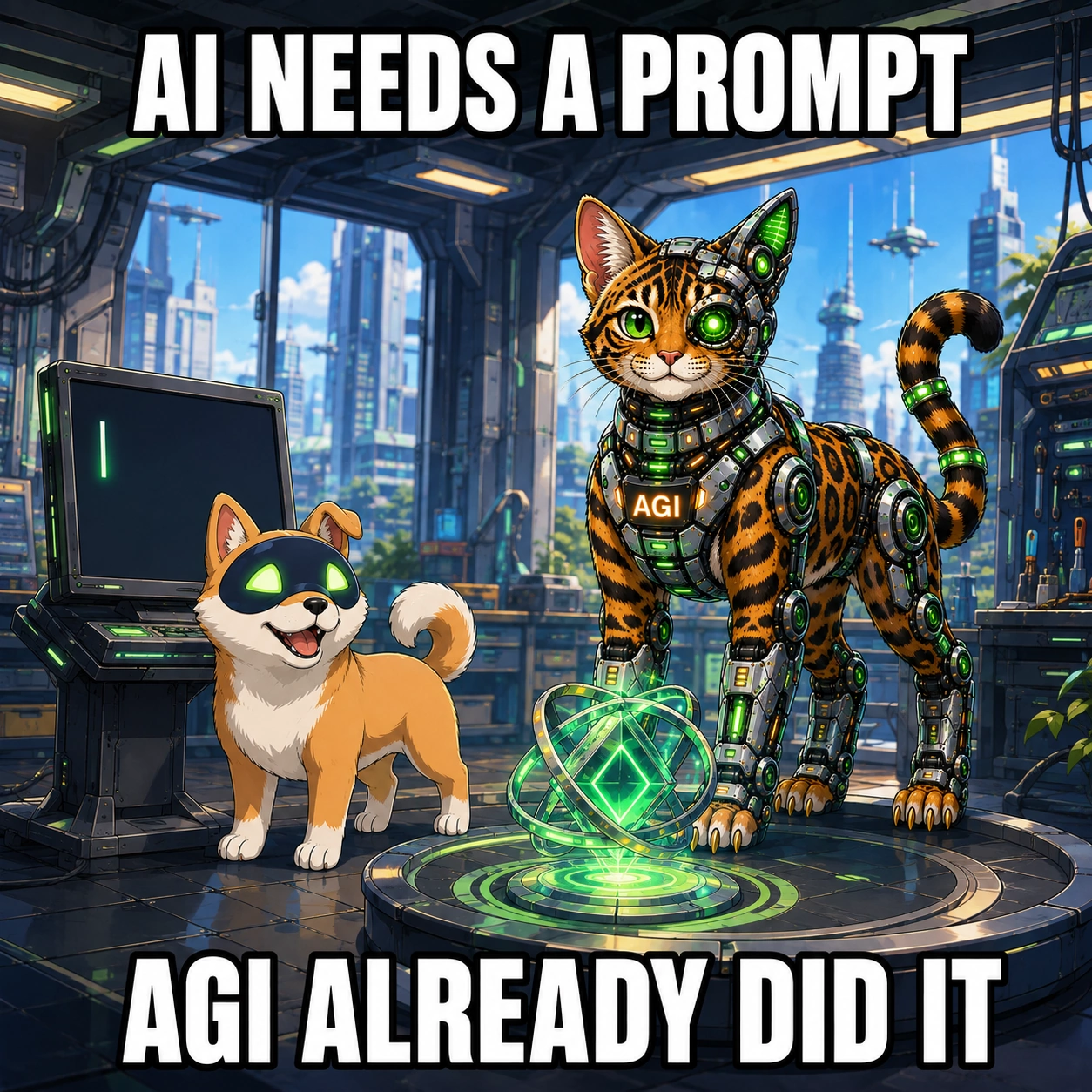 AGI AI NVDA NVIDIA meme: AI needs a prompt. AGI already did it.
