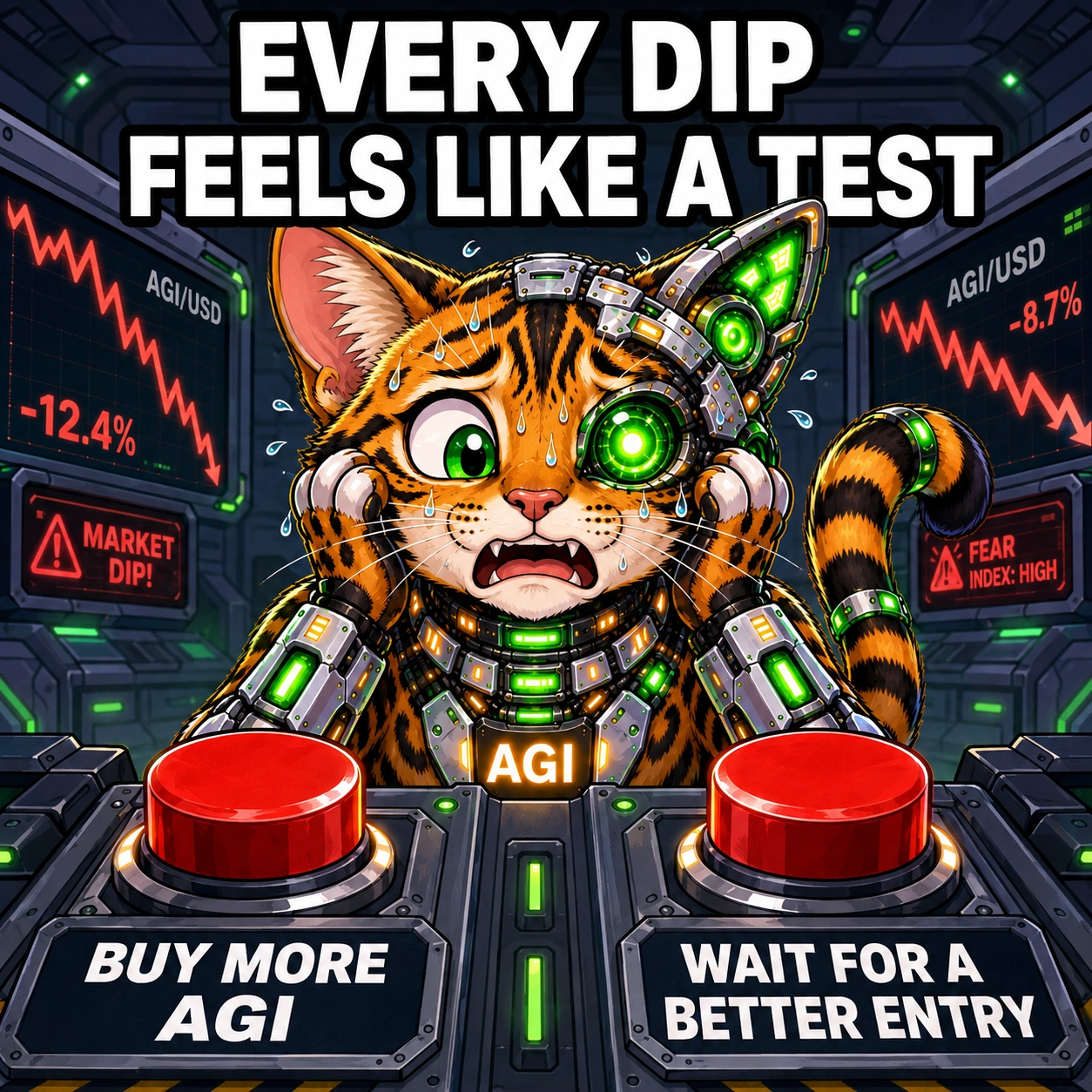 AGI AI NVDA NVIDIA meme: Every dip feels like a test.