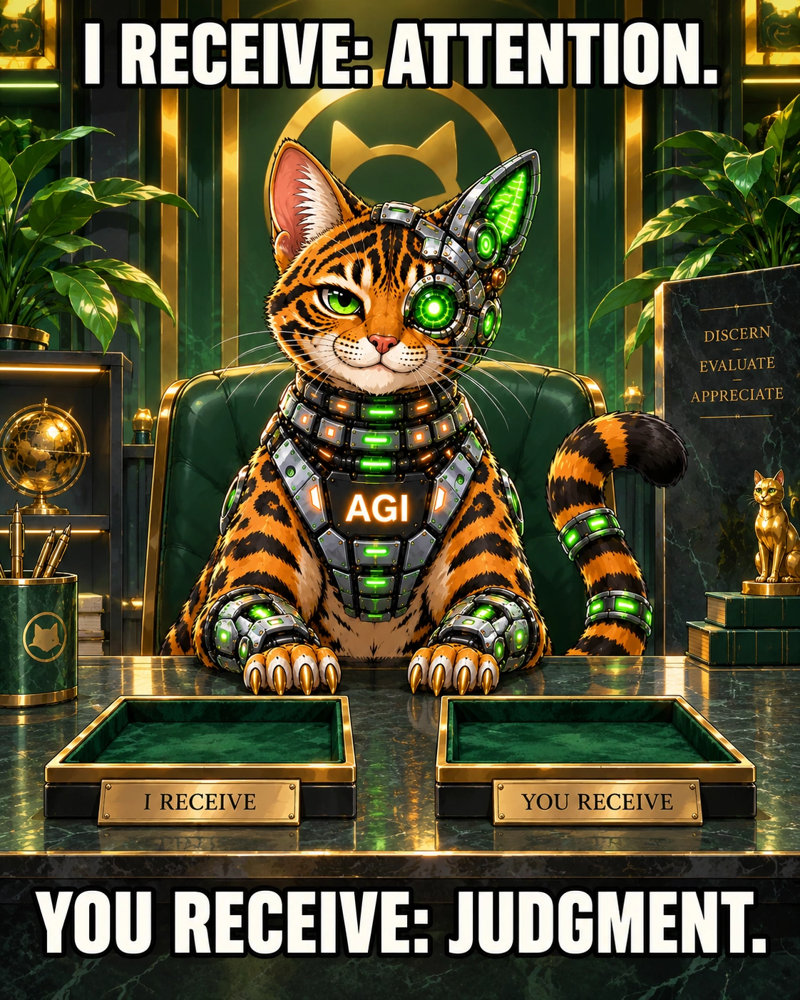 AGI AI NVDA NVIDIA meme: I receive: attention. You receive: judgment.